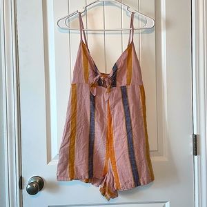 ☀️SUMMER SALE☀️ O’Neill Cotton Pink Vertical Striped Romper - S Y2K